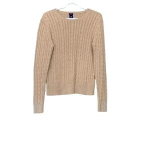 Gap beige cable  knit cotton sweater, machine washable